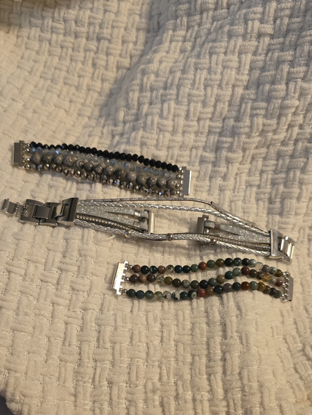 Multi-Strand Silver & Beaded Women’s Bracelet Set